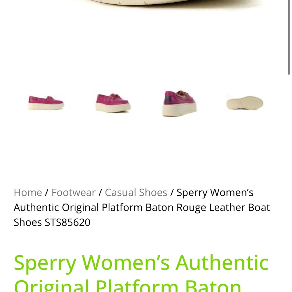 Sperry Women’s Authentic Original Platform Baton Rouge Leather Boat Shoes